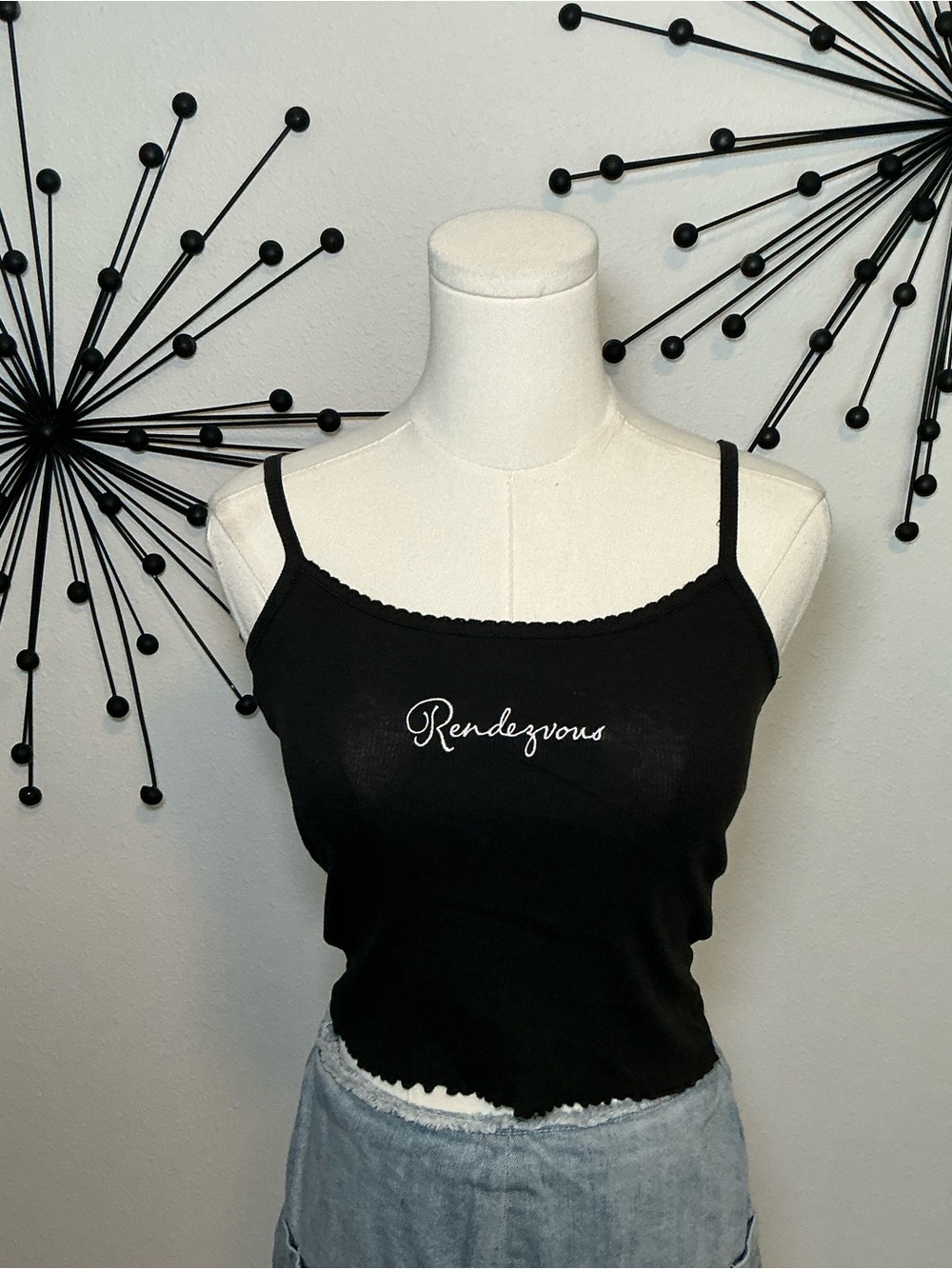 Cotton On Rendezvous Ribbed Cami Tank Top Y2K XS